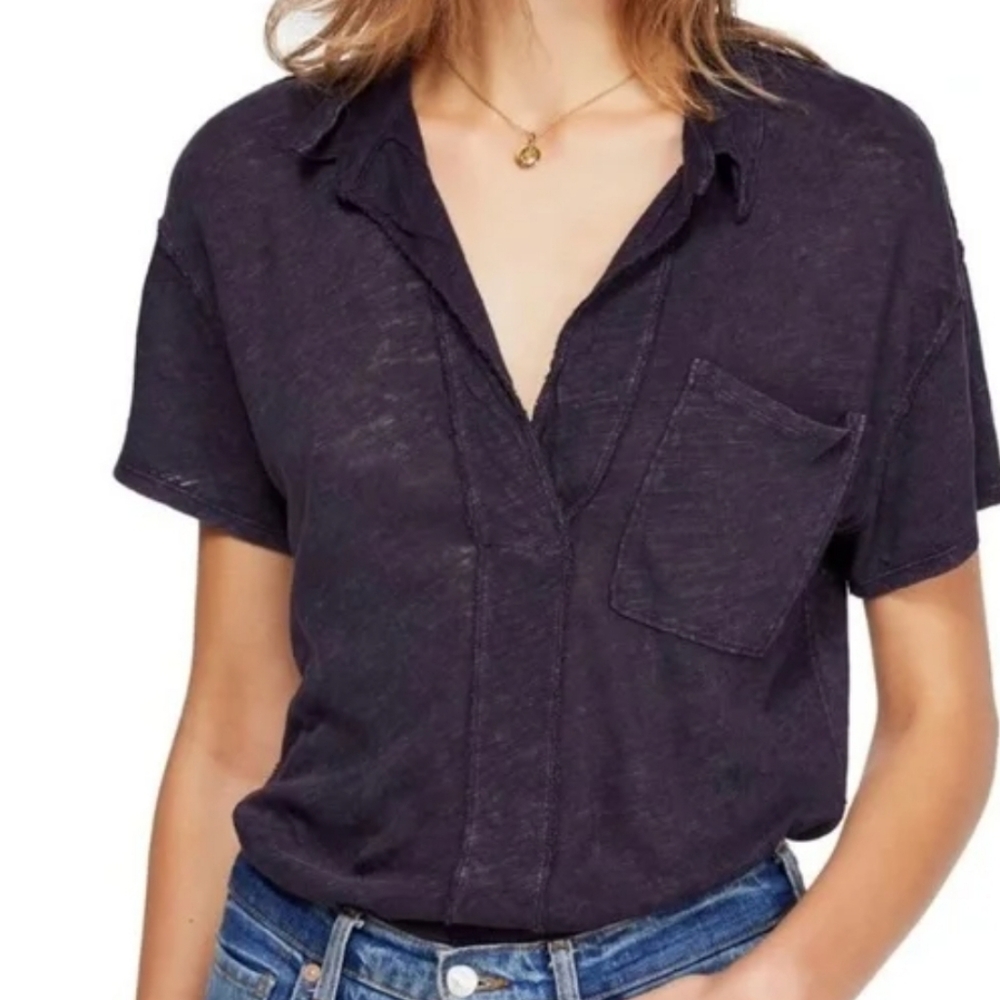 New Free People We The Free Posh Polo Tee